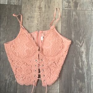 pink laced corset